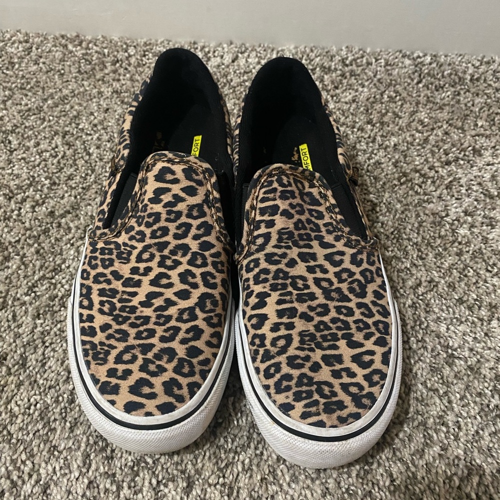 Vans Leopard Print Slip-On Sneakers